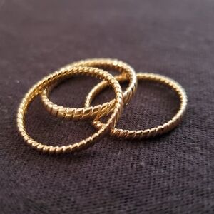 Gorjana Gold Twisted Stacking Rings Set 8